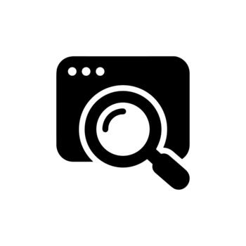 Minimalist Solid Style Browser Search Engine Optimization Icon for Web Design vector