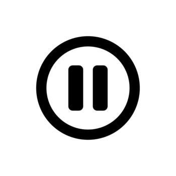 sencillo línea estilo pausa símbolo dentro de un circulo forma icono vector