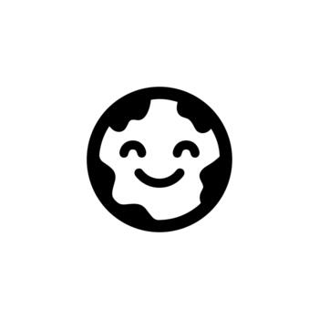 sencillo monoline tierra con sonriente cara planeta ilustración gráfico elemento vector