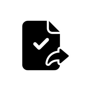 Flat Simple Document Completed Sending Icon Illustration Graphic Element vector