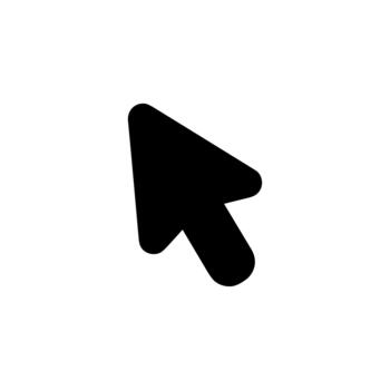 Minimalist Rounded Arrow Black Pointer Cursor Icon Isolated vector