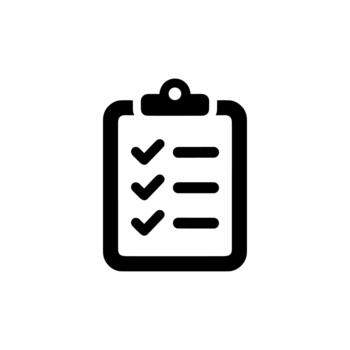 sencillo línea estilo Lista de Verificación portapapeles tarea administración lista icono vector