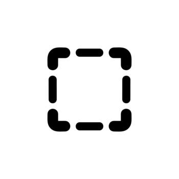 Outline Rounded Corner Dashed Square Border Frame Element Shape Icon vector