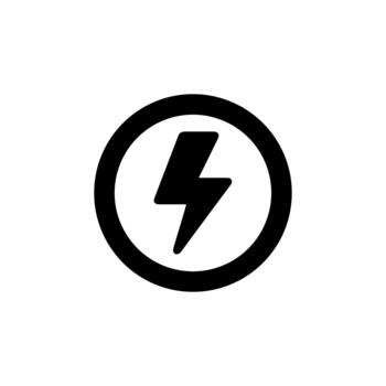 Minimalist Simple Circle Lightning Bolt Icon Symbol Graphic Element Design vector