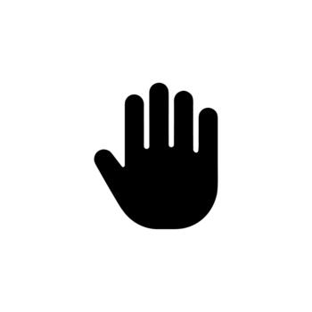 Simple Solid Hand Stop Gesture Silhouette Symbol Icon Graphic Design vector