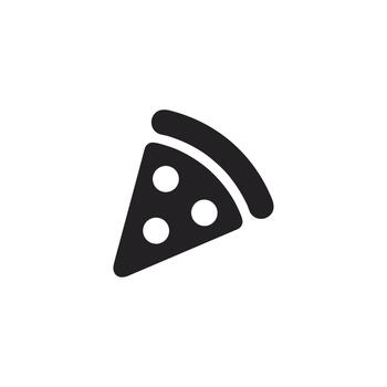 Simple Flat Isolated Pizza Slice with Topping Icon for Restaurant Menu vector