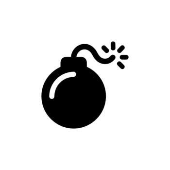 sencillo línea dibujo redondo bomba con fusible Chispa - chispear icono ilustración vector