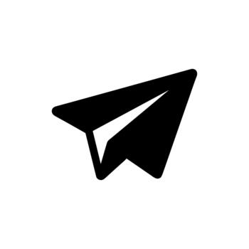 Simple Solid Paper Airplane Icon Design Communication Concept Isolated Object vector