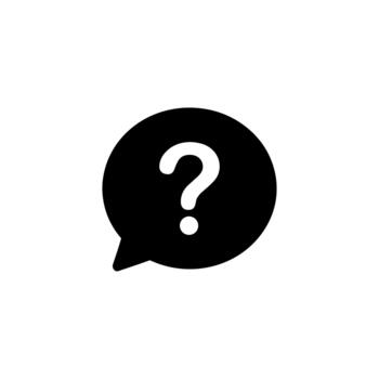 sencillo plano estilo pregunta marca dentro habla burbuja firmar icono vector