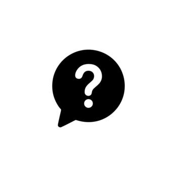 Minimalist Solid Question Mark Chat Bubble Communication Icon Element vector