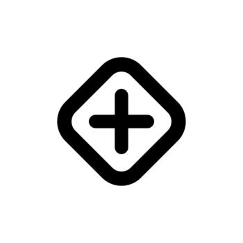 sencillo dibujado a mano redondeado cuadrado más firmar forma icono gráfico elemento vector