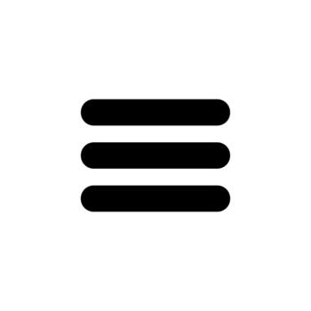 Simple Bold Menu Hamburger Navigation Icon Shape Element vector