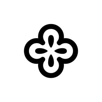 sencillo contorno flor forma icono con redondeado bordes y negrita carrera vector