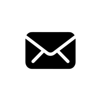 minimalista glifo redondeado correo electrónico mensaje bandeja de entrada comunicación plano icono vector