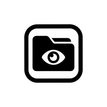 redondeado glifo estilo detalle visible carpeta datos icono símbolo firmar vector