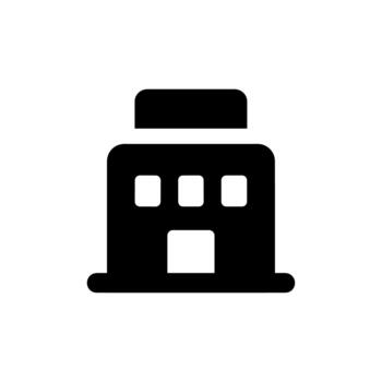 Simple Flat Building Icon Illustration Representing Architecture and Business vector