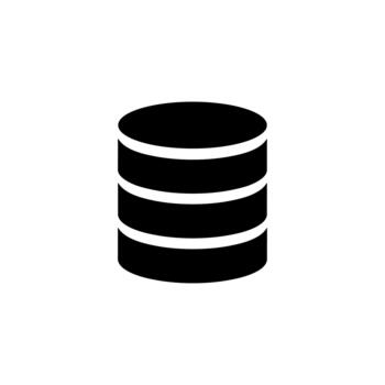 sencillo plano estilo base de datos apilar servidor almacenamiento sistema icono vector