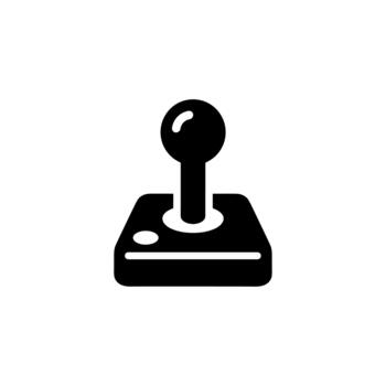 Simple Solid Joystick Controller Handle Input Device Console Element Icon vector
