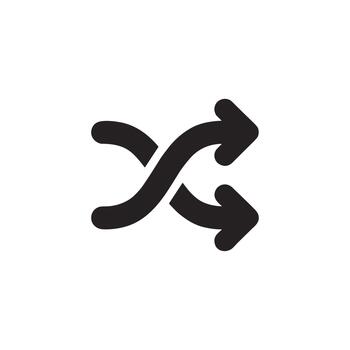 sencillo plano estilo barajar flechas icono símbolo para medios de comunicación jugador interfaz vector