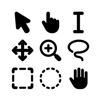 minimalista sencillo glifo usuario interfaz elemento forma icono colección vector