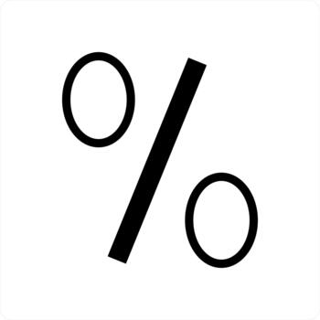 Percent icon concept in duel black color vector