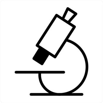 Microscope and lab icon concept in duel black color vector