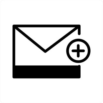 Add Message icon concept in duel black color vector