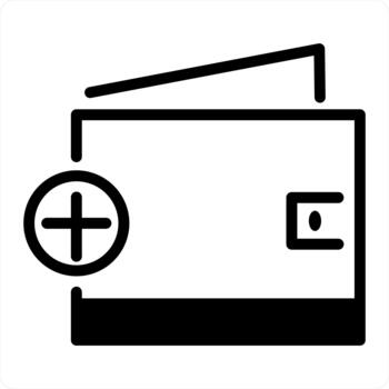 Add To Wallet icon concept in duel black color vector