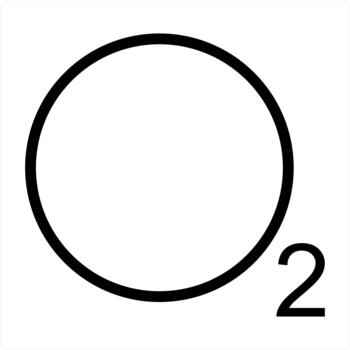 Oxygen o2 icon concept in duel black color vector