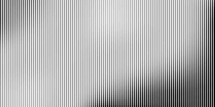 Striped halftone gradation, gradient transition lattice. Repeating thin lines with soft density variation. Monochrome backdrop. vector