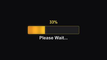 Progress bar shows loading status at fifty-five percent with message Please Wait for user interface design in digital project video