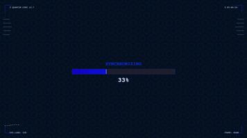 High quality design element for designers showing synchronization progress with a loading bar graphic on a dark background video