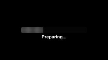 Loading progress bar displayed on black background for website design and user interface creation video