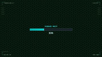 vänta framsteg indikator visar en läser in procentsats i en modern digital design med geometrisk mönster och grön färger video