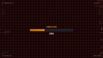 Compiling data progress bar on a tech interface for web design projects video