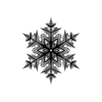 intrincado resumen tinta estilo seis puntiagudo copo de nieve con agudo angular geométrico brazos y un central estrella motivo vector