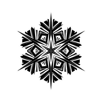 un sorprendentes geométrico resumen copo de nieve prestados en agudo líneas y formas vector