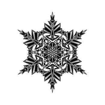 intrincado geométrico simétrico copo de nieve ilustración con agudo angular cristalino formaciones vector