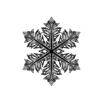 intrincado geométrico línea Arte copo de nieve ilustración con agudo angular detalles vector