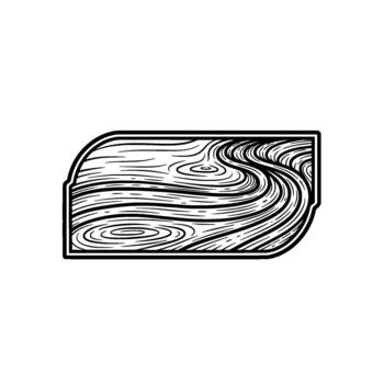 Stylized illustration of a textured wood grain pattern within a rounded rectangular frame vector
