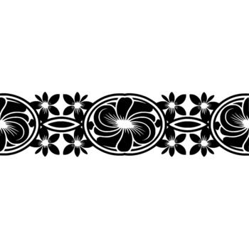 elegante de un continuo floral frontera con intrincado arremolinándose patrones y estilizado flor elementos vector