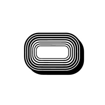 minimalista resumen geométrico modelo presentando concéntrico redondeado rectángulos con grueso contornos y un sutil sombra efecto vector