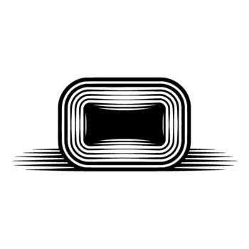 un rígido minimalista resumen presentando concéntrico redondeado rectángulos con agudo radiante líneas extensión desde el fondo borde vector