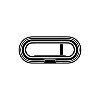 A minimalist abstract featuring a stylized oval track with three concentric lines vector
