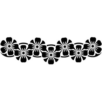 A repeating pattern of stylized flowers with five rounded petals and circular centers arranged in a decorative border vector