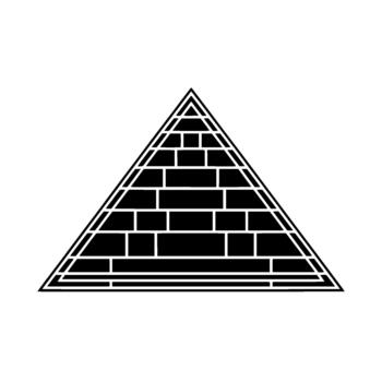 Abstract geometric representation of a stylized pyramid structure with internal rectangular blocks vector