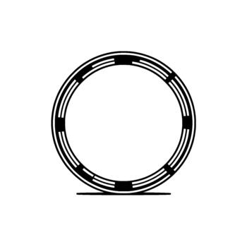 A minimalist abstract circular with concentric lines and geometric accents vector