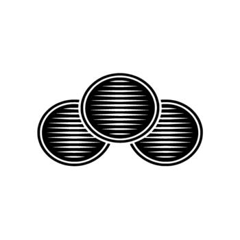 resumen minimalista ilustración de Tres superposición circular formas con horizontal línea patrones creando un texturizado visual efecto vector