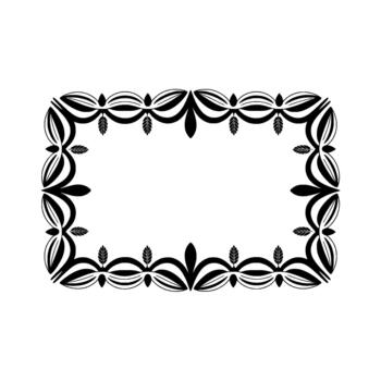 elegante ornamental rectangular marco con repitiendo estilizado floral y hoja motivos aislado vector