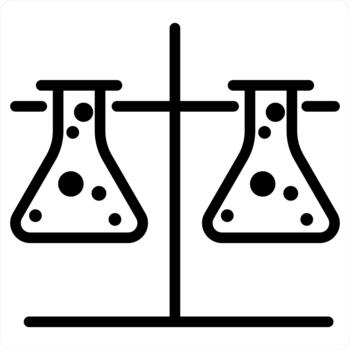 Lab and flask icon concept in duel black color vector